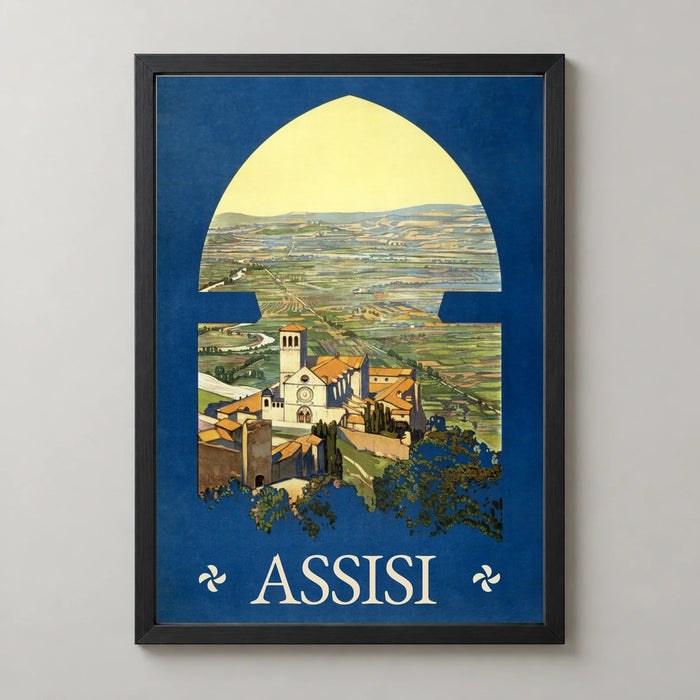 Assisi, Italy — Through the Arch Vintage Travel Poster