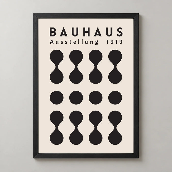 Bauhaus Black Hourglass Rhythm Art Print