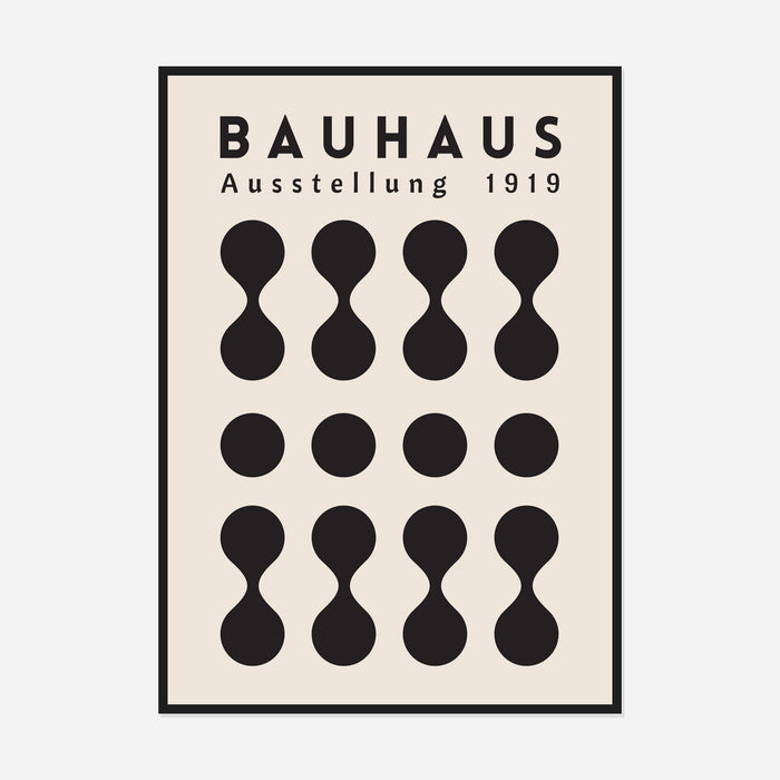 Bauhaus Black Hourglass Rhythm Art Print