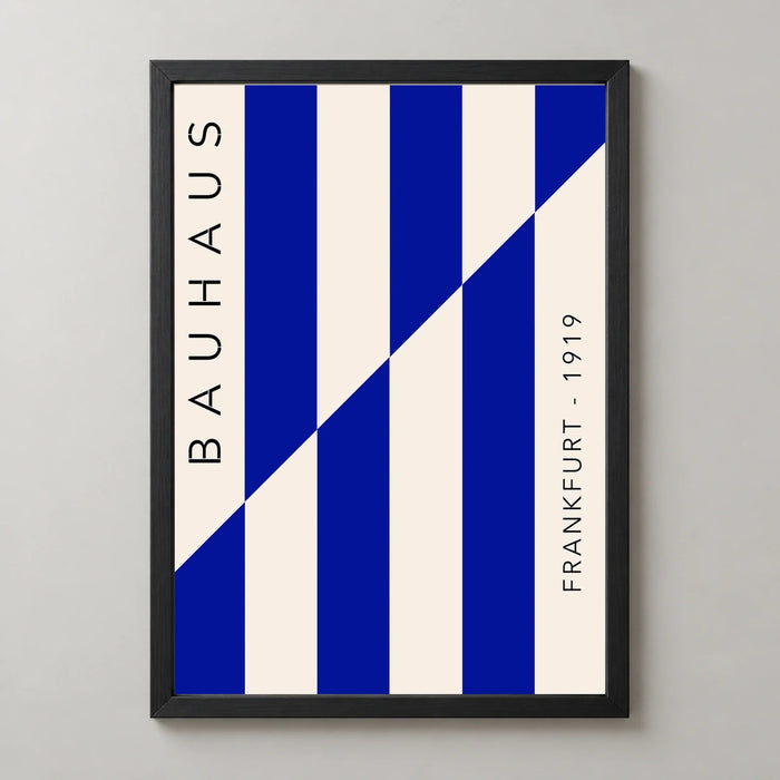 Bauhaus Blue Diagonals Art Print