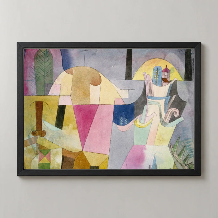 Black Columns in a Landscape Art Print by Paul Klee