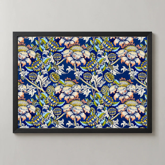 Blue and Pink Floral Pattern Art Print