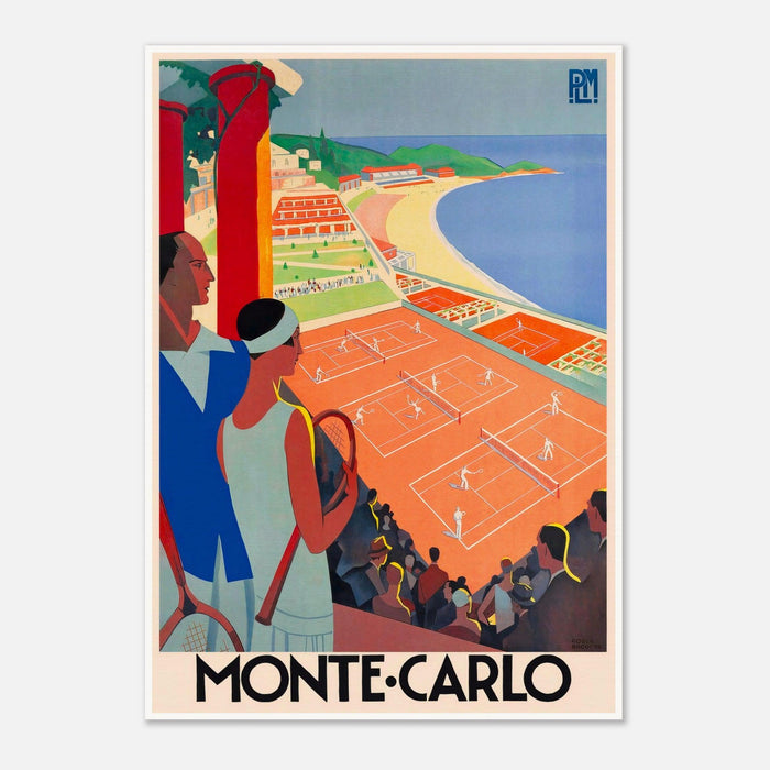 Monte Carlo Tennis Vintage Reiseposter – gerahmt/ungerahmt