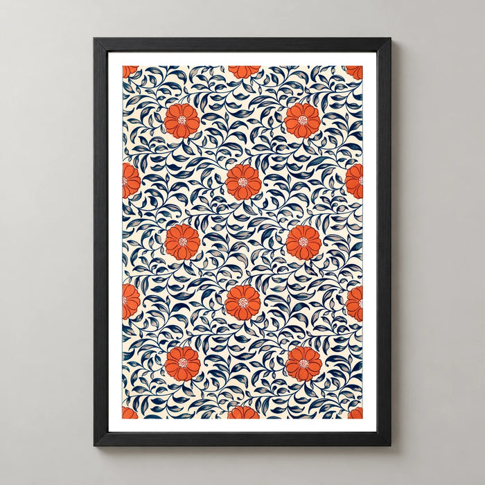 Chinese Ornament Floral Botanical Art Print