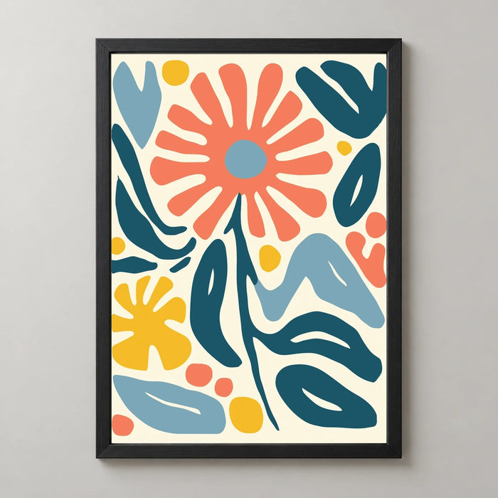 Coral Flower and Foliage Art Print