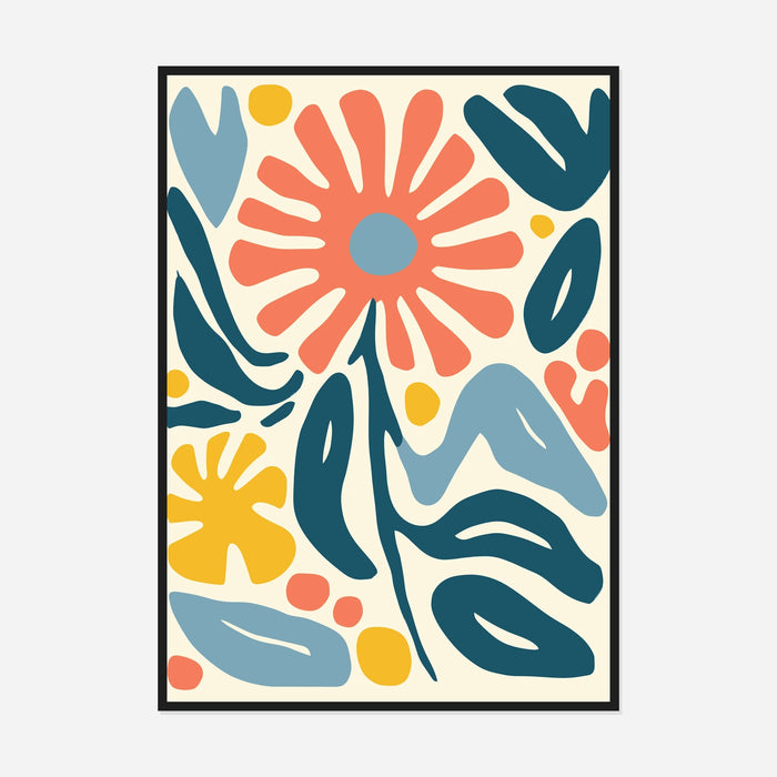 Coral Flower and Foliage Art Print