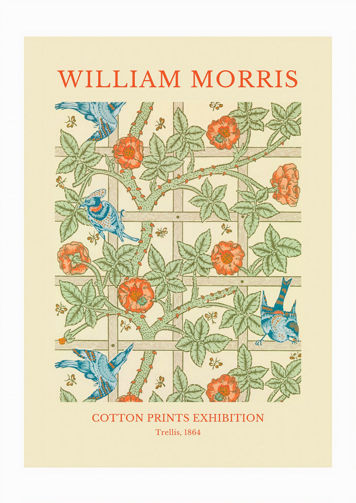 William Morris - Cotton Prints Exhibition, Trellis (1864)