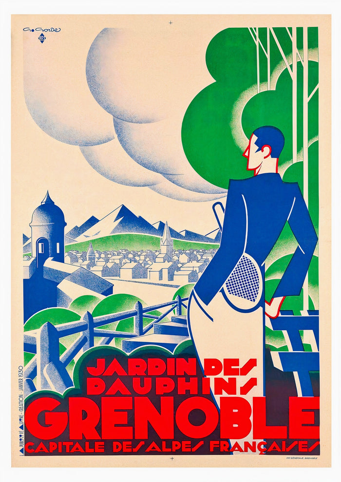 Grenoble, Hauptstadt der französischen Alpen, Vintage-Reiseplakat