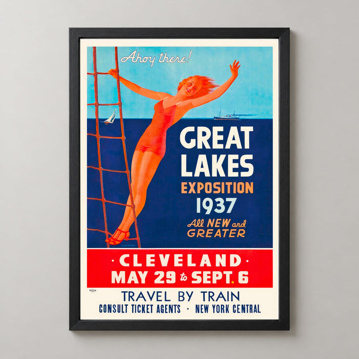Great Lakes Exposition 1937 Cleveland Vintage Travel Poster