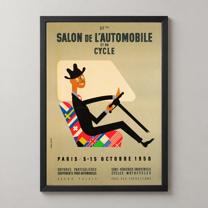 Salon de L'automobile Vintage Advertising Poster 1950