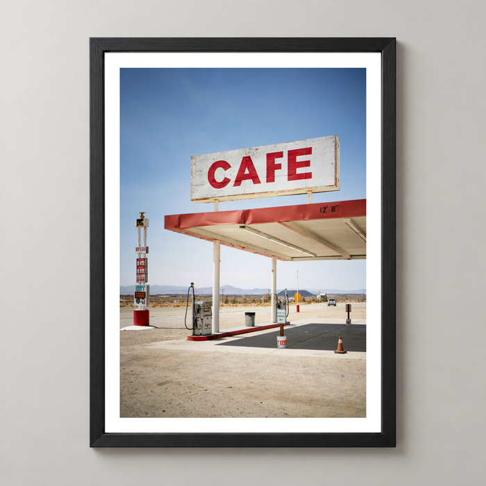 Retro Desert Cafe and Gas Station Art Print