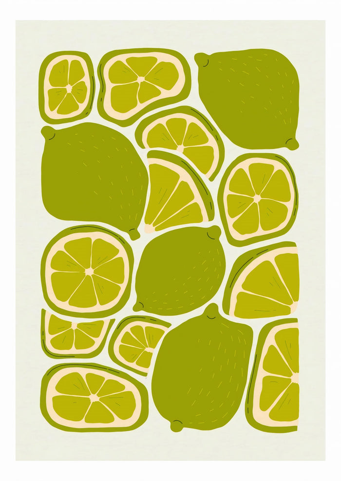 Lime Print | Abstract Fruit Collection | Kitchen Wall Art