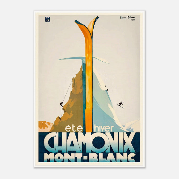 Summer and Winter Sport Chamonix Mont Blanc I France Vintage Ski Poster
