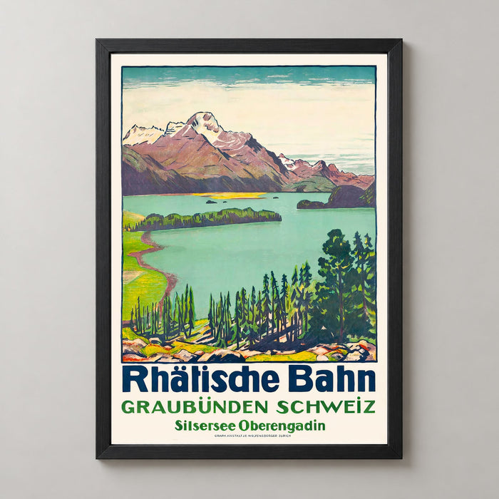 Rhaetian Railway Graubünden Switzerland Vintage Travel Poster