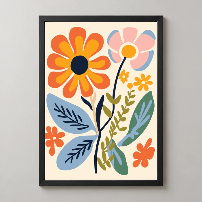 Folk Daisy Garden Art Print