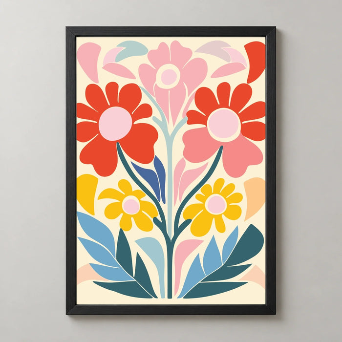 Folk Flower Bouquet Art Print