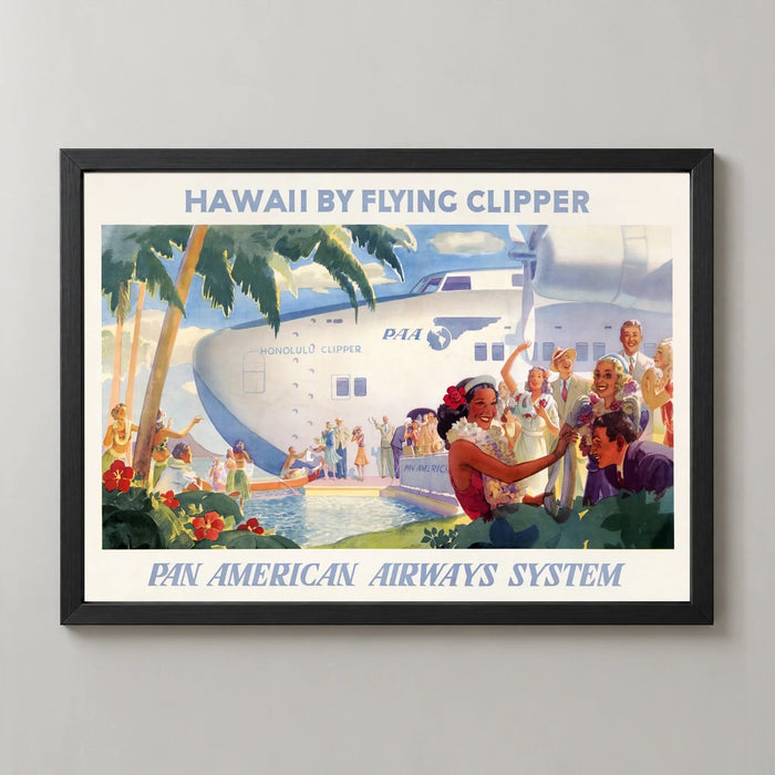 Hawaii Flying Clipper Vintage Travel Poster