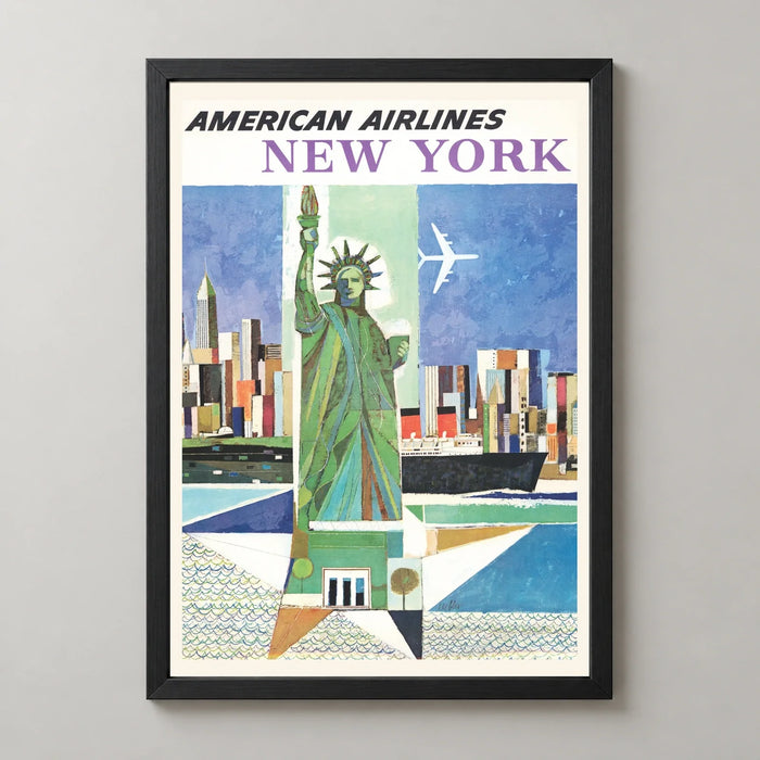 American Airlines New York Vintage Travel Poster