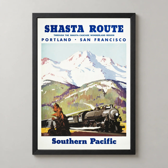 Southern Pacific Shasta Route Vintage Travel Poster