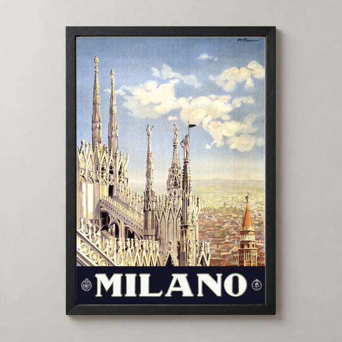 Milan Cathedral Vintage Travel Poster