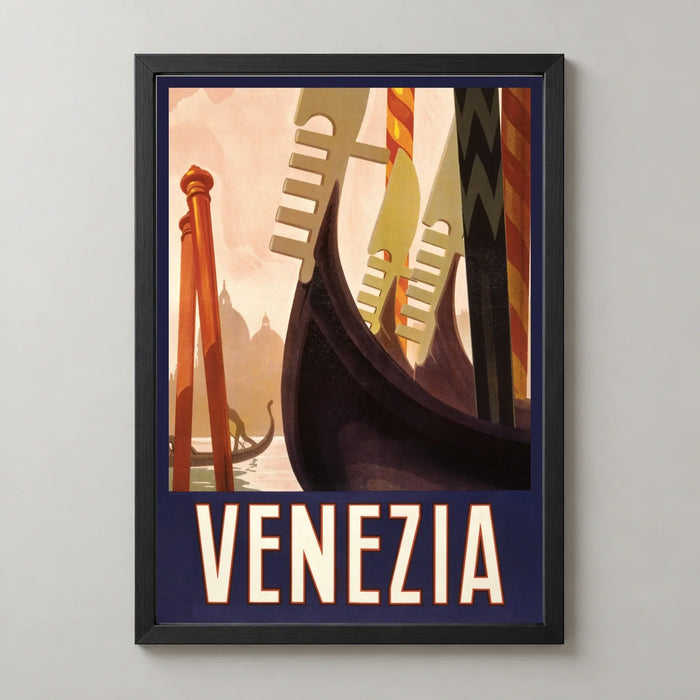 Venice — Gondolas Vintage Travel Poster