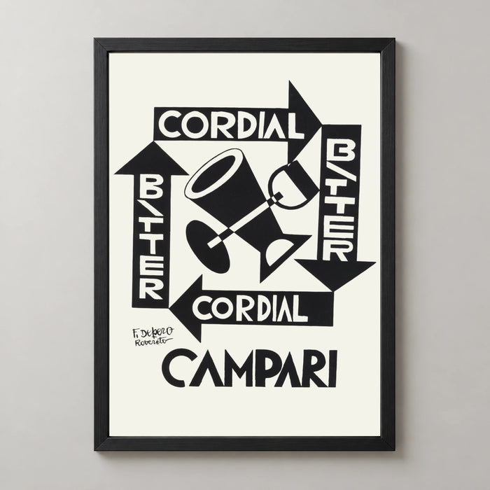 Cordial Bitter Campari Geometric Drinks Poster