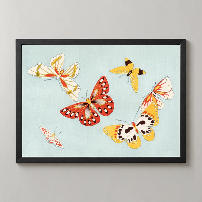 Golden Butterflies Art Print by Kamisaka Sekka