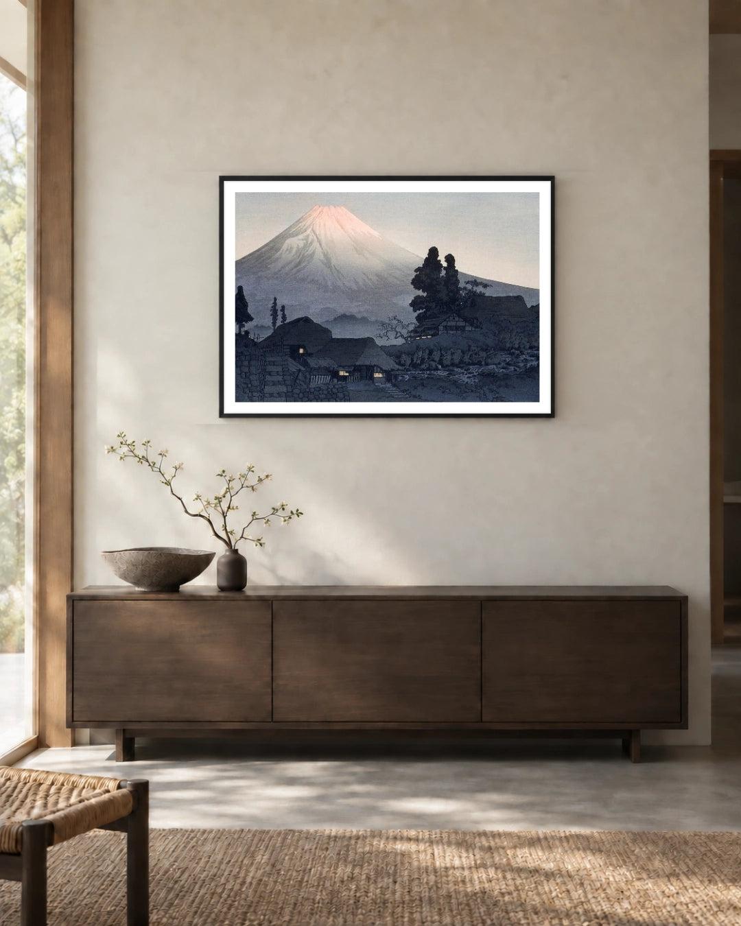 Mount Fuji from Mizukubo Art Print by Hiroaki Takahashi in a styled interior