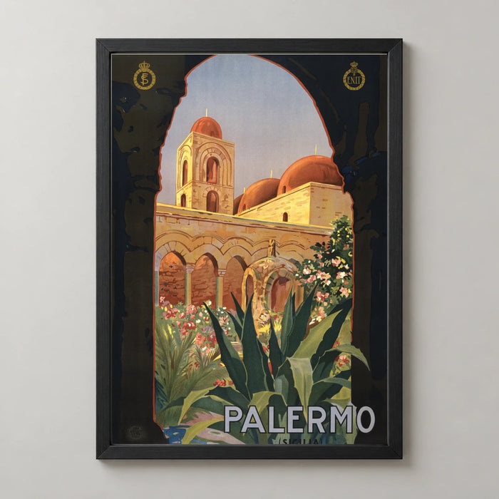 Palermo, Italy — Through the Arch Vintage Travel Poster