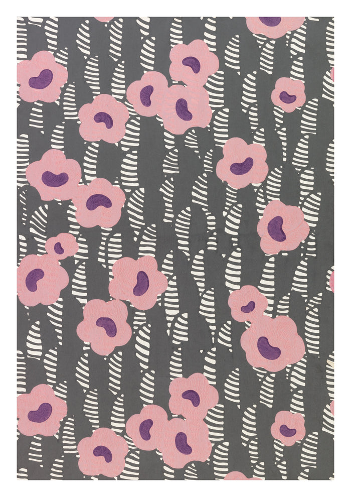 Pink Floral Sidewall Art Print by René Crevel