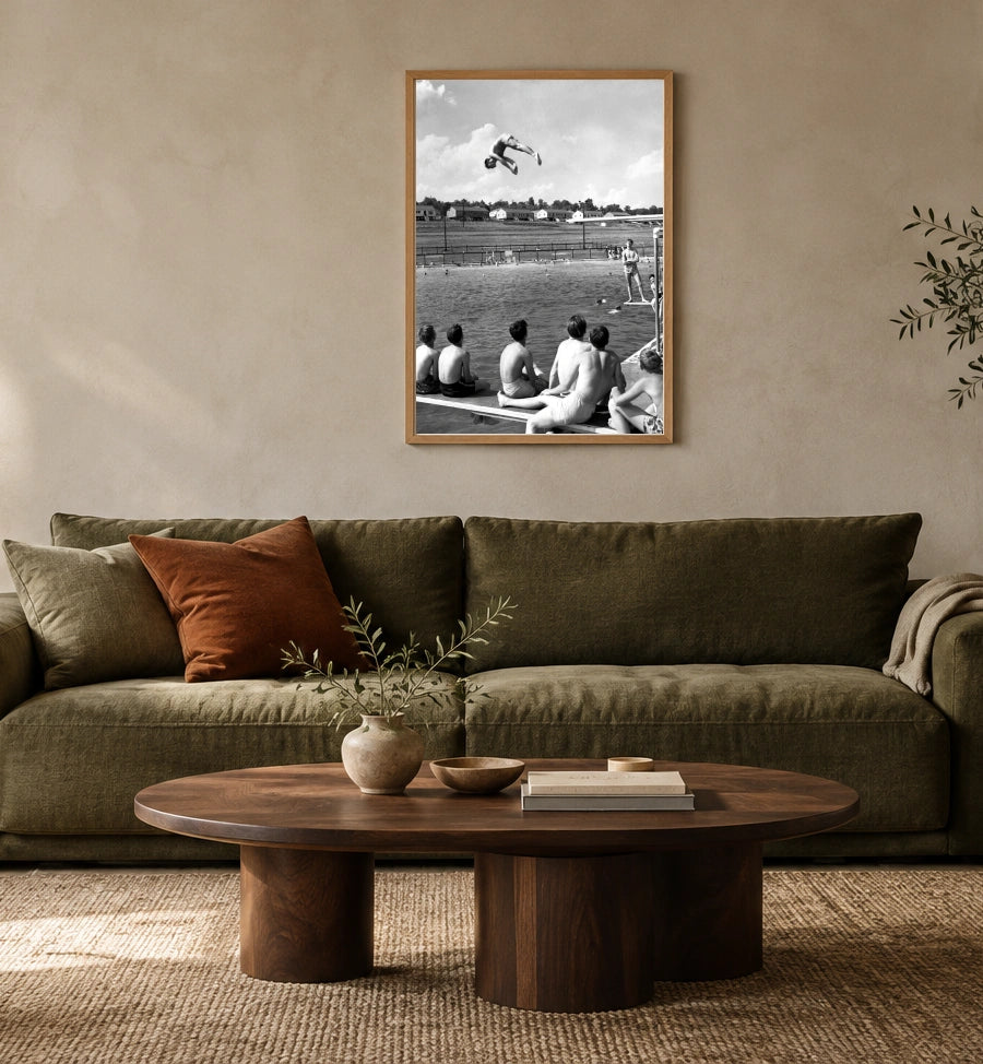 Poolside Oak Ridge Vintage Photographic Print (1947) in a styled interior