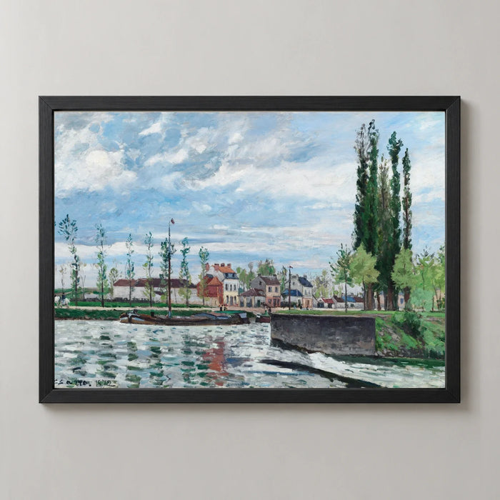 The Lock at Pontoise Art Print by Camille Pissarro