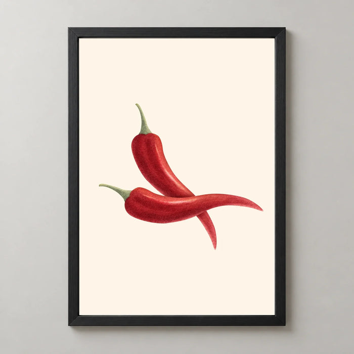 Three Red Chillies Art Print