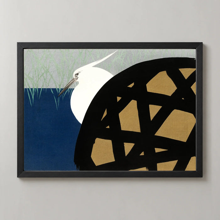 White Heron and Wheel Art Print