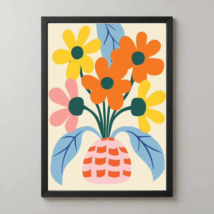 Wildflowers in a Patterned Vase Art Print