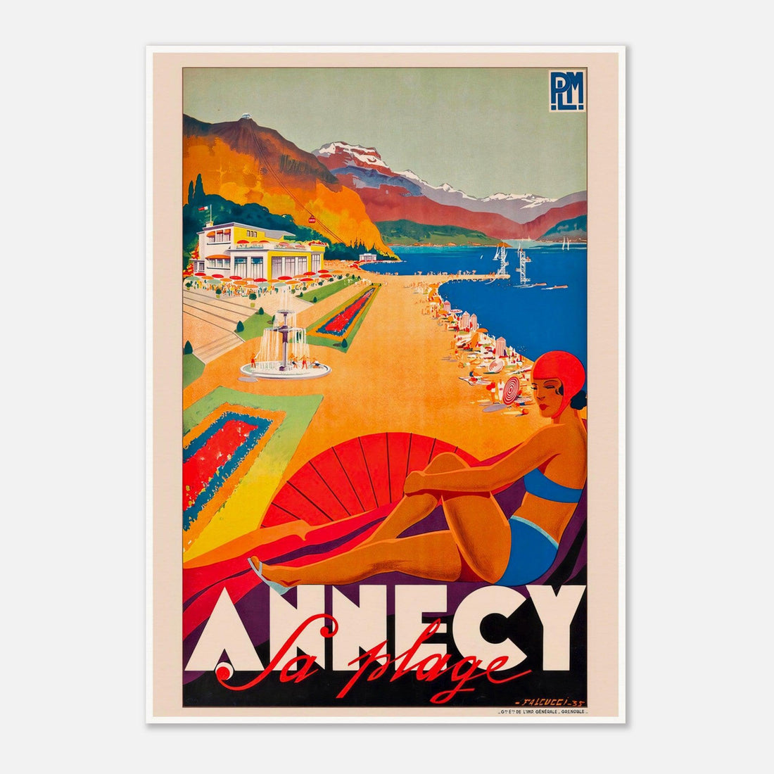 Annecy France Vintage Travel Poster
