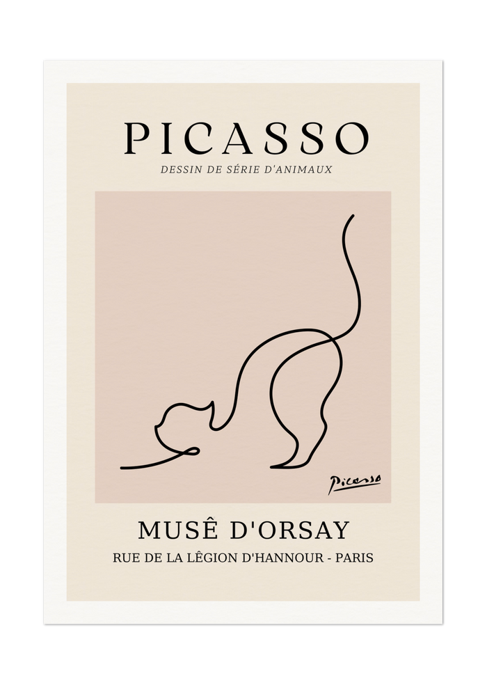 Picasso's Lively Cat Illustration Art Print - Museé d'Orsay