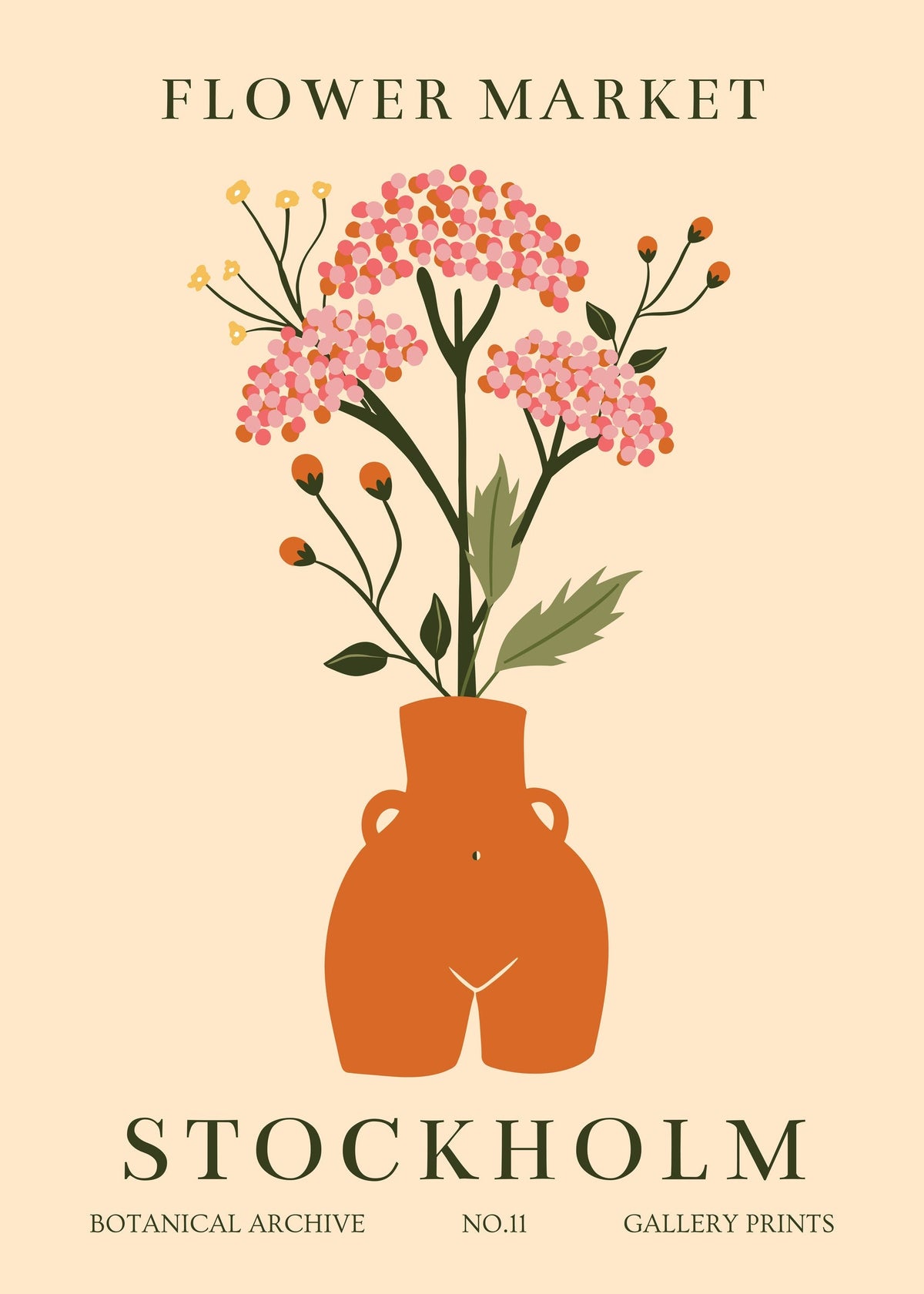 Stockholm Flower Market Botanical Art Print - Scandinavian Design — poster only, complete unframed artwork