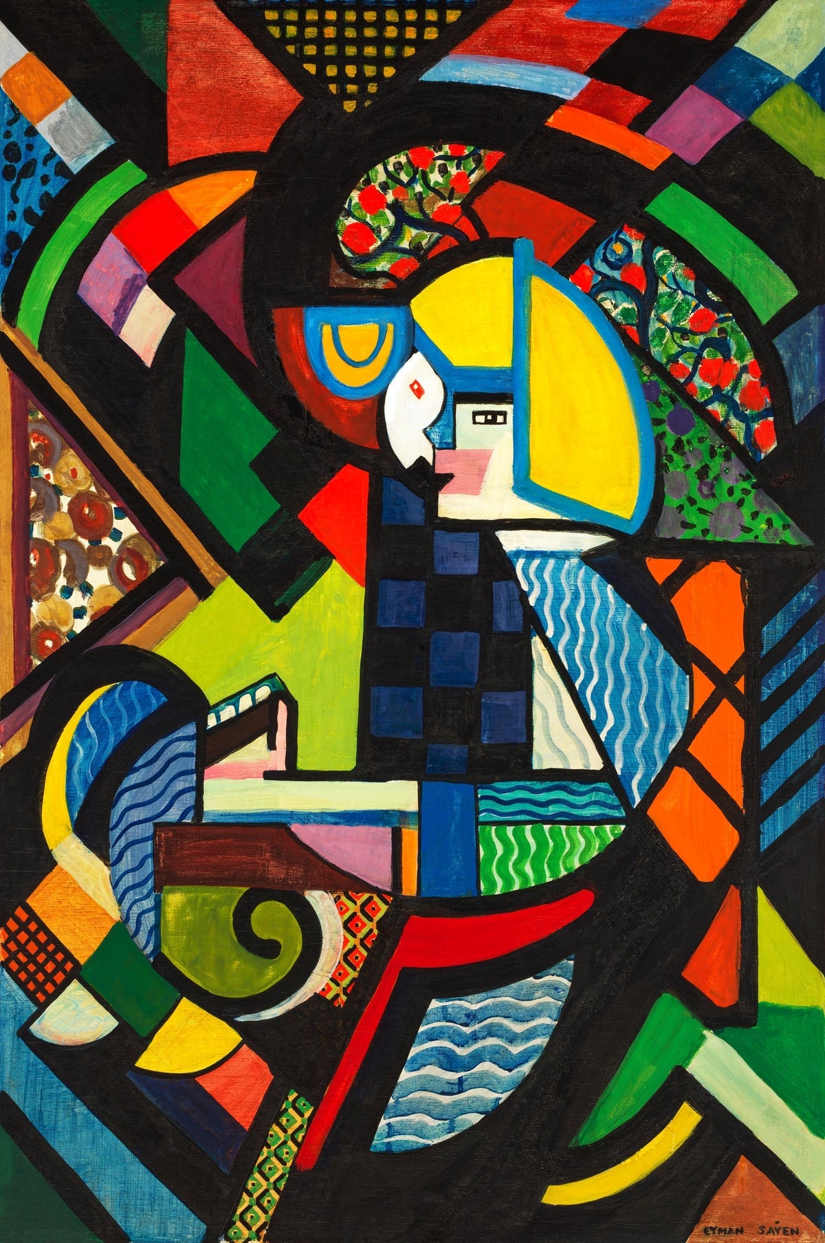 Colorful Abstract Geometric Artwork by Eytan Saban – Vibrant Art Print — poster only, complete unframed artwork