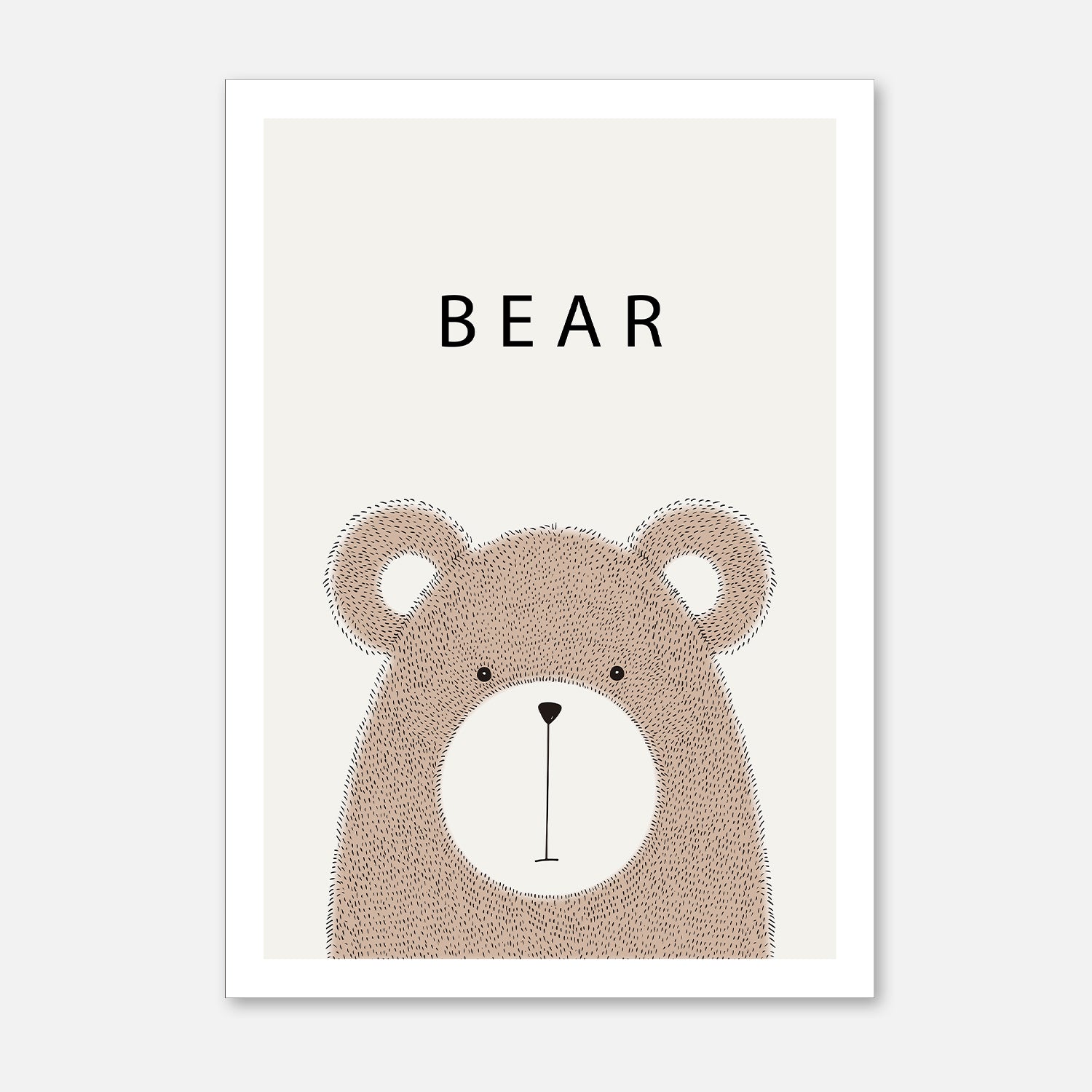 Minimalist Bear Illustration - Cute Animal Art Print