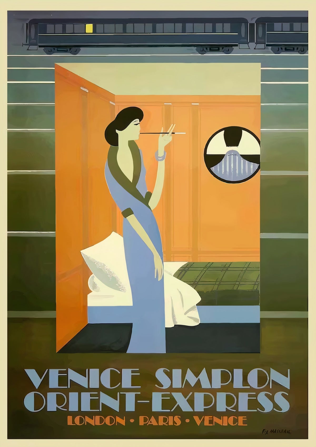 Vintage Venice Simplon Orient-Express Art Print - Timeless Travel Poster — poster only, complete unframed artwork