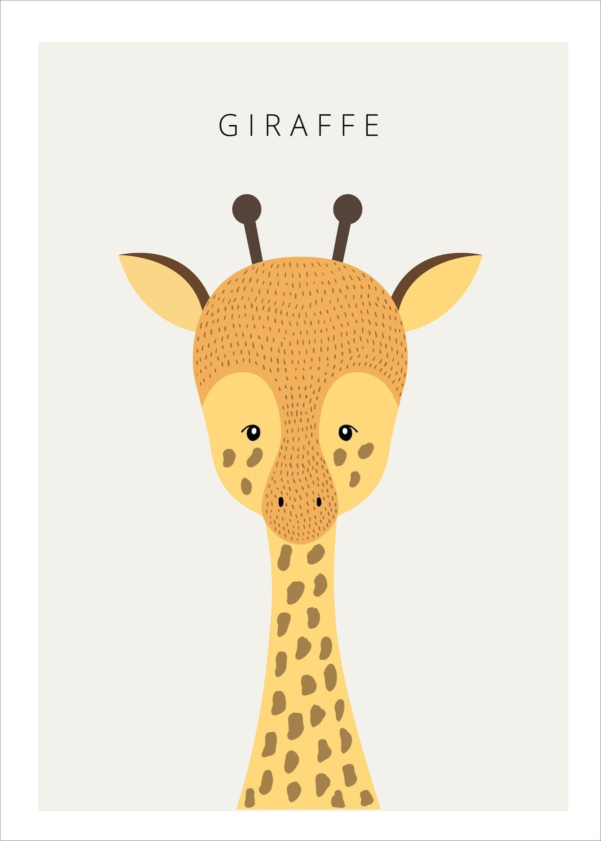 Minimalist Giraffe Illustration - Modern Animal Art Print — poster only, complete unframed artwork