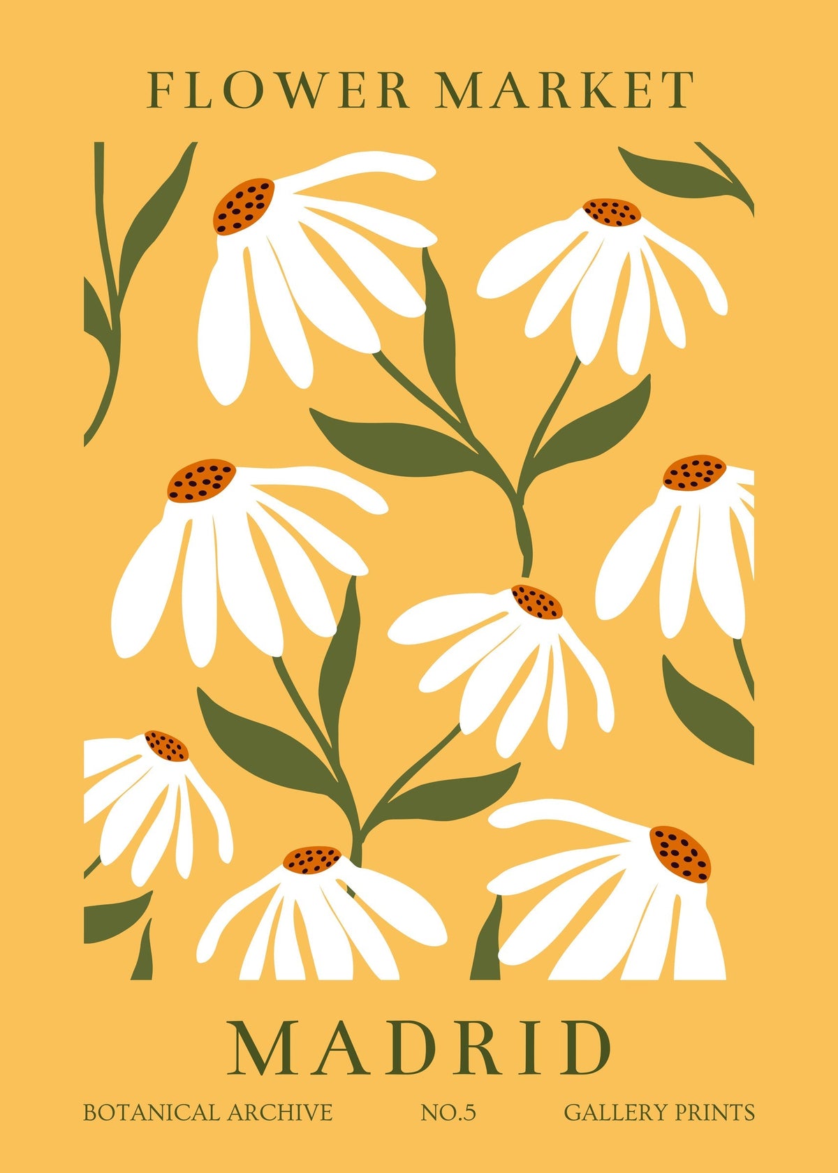 Flower Market Madrid Botanical Archive No.5 Gallery Prints - Floral Art Print — poster only, complete unframed artwork