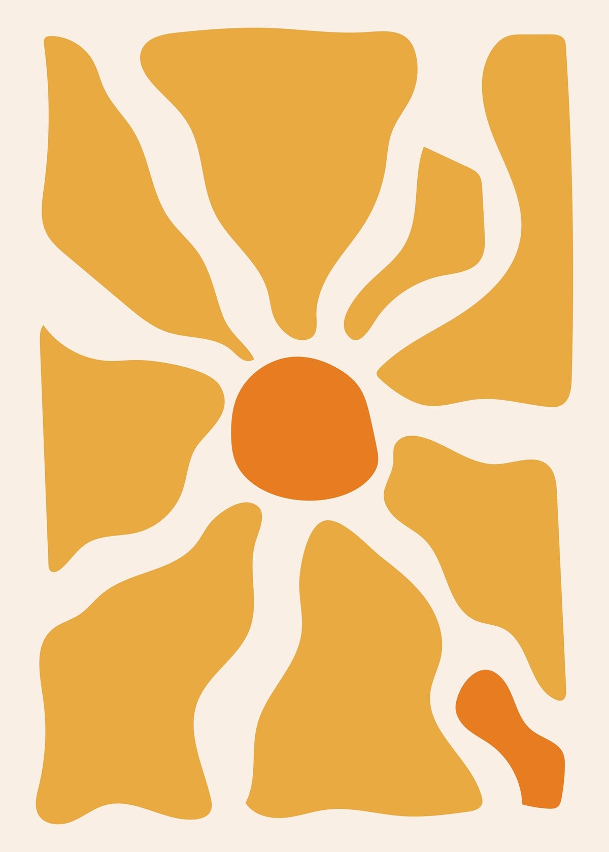 Abstract Sunburst - Bold Geometric Art Print — poster only, complete unframed artwork