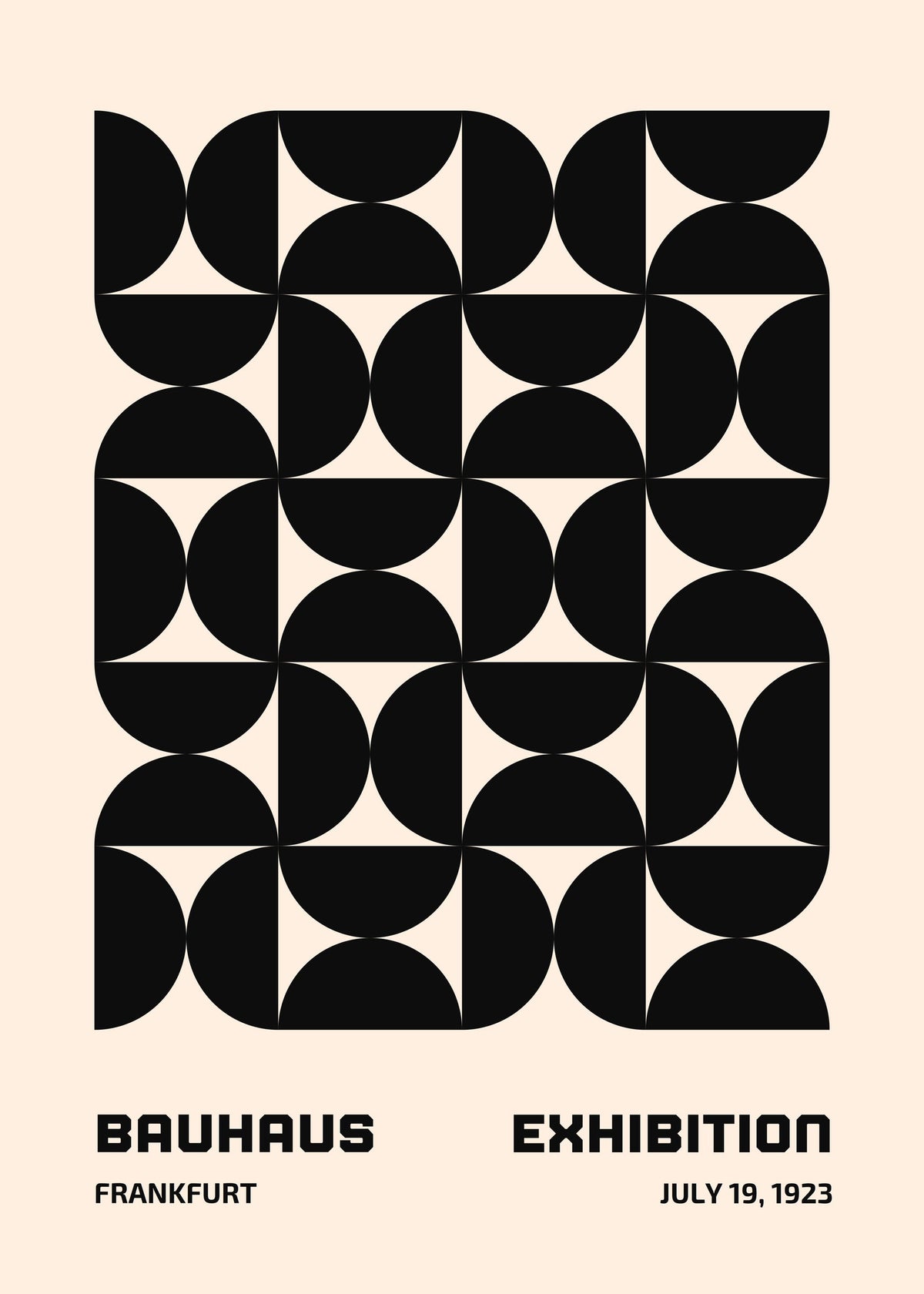 Bauhaus Exhibition Poster - 1923 Geometric Abstract Art Print — poster only, complete unframed artwork