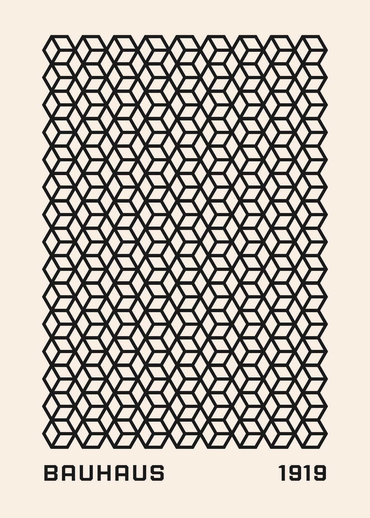 Bauhaus 1919 Geometric Print - Iconic Art Deco Design — poster only, complete unframed artwork