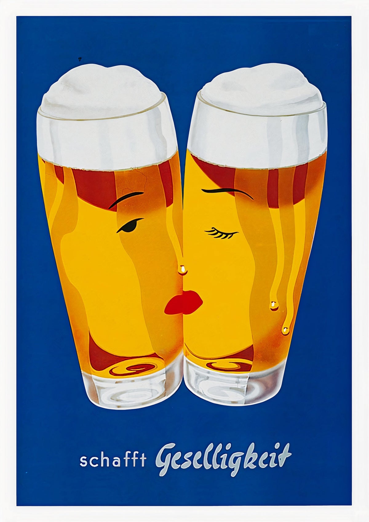 Schafft Geselligkeit Beer Poster - Classic Vintage Advertising Art Print — poster only, complete unframed artwork