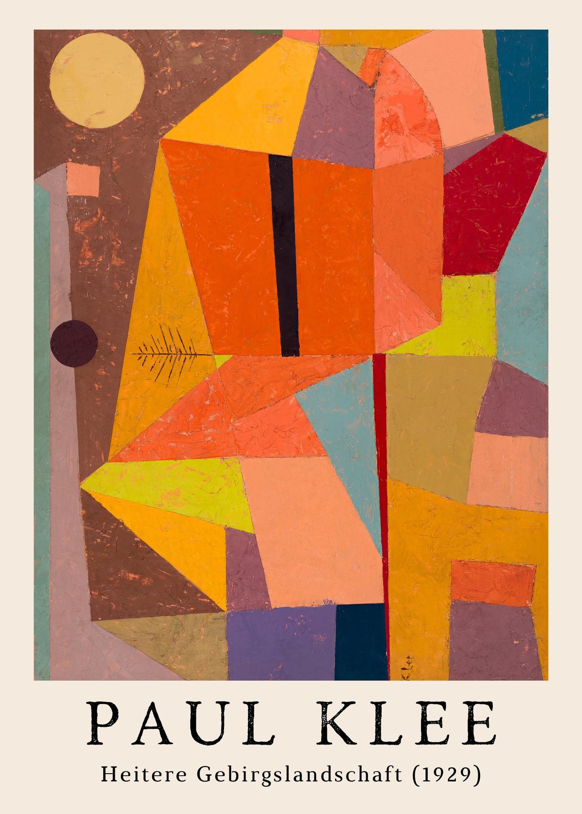 Paul Klee's Heitere Gebirgslandschaft (1929) - Vibrant Abstract Art Print — poster only, complete unframed artwork