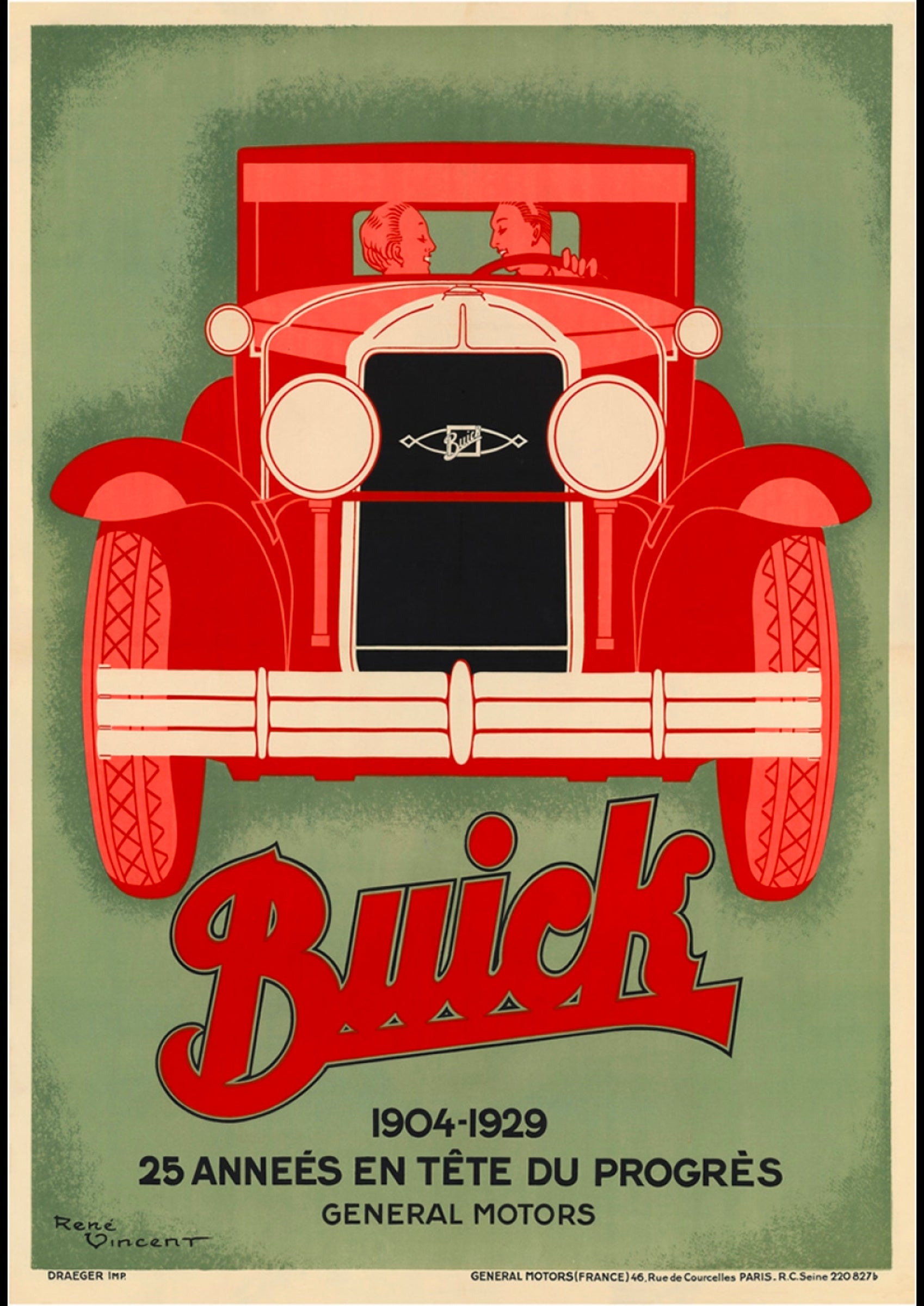 René Vincent Buick Vintage Poster - Classic Automotive Advertising Art