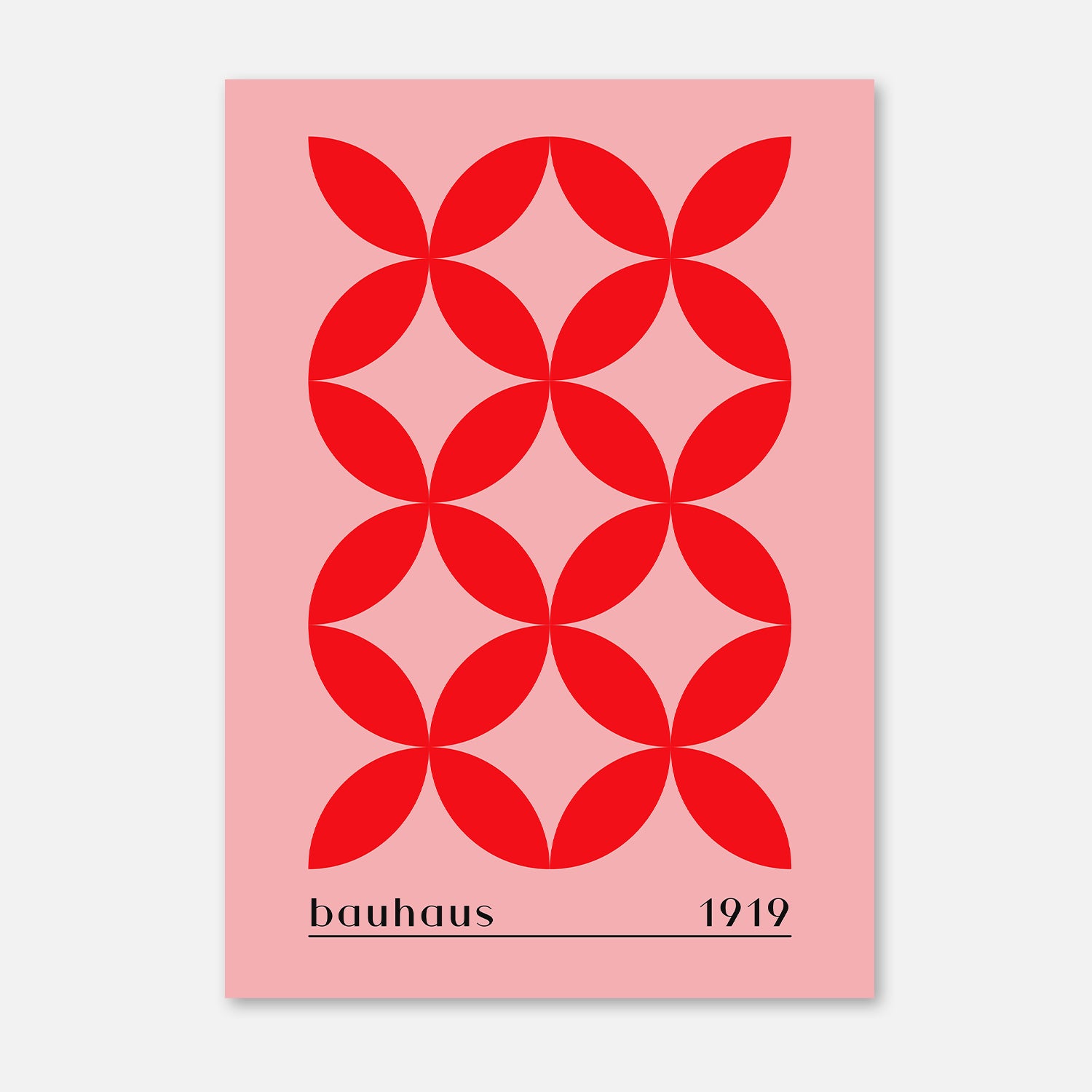 Bauhaus 1919 Geometric Red Pattern - Vintage Design Art Print